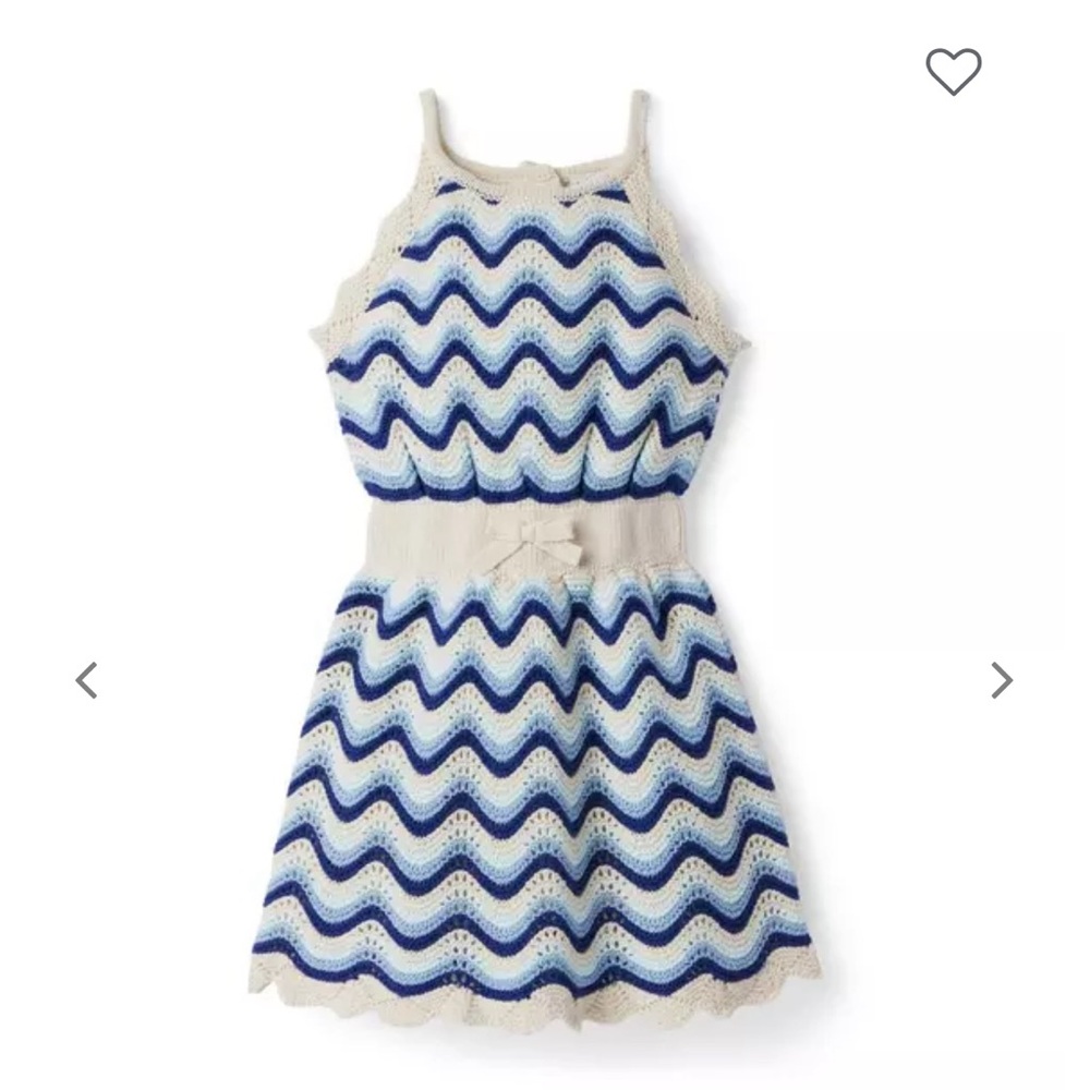 Janie and Jack Zig Zag Crochet Dress Sz 6